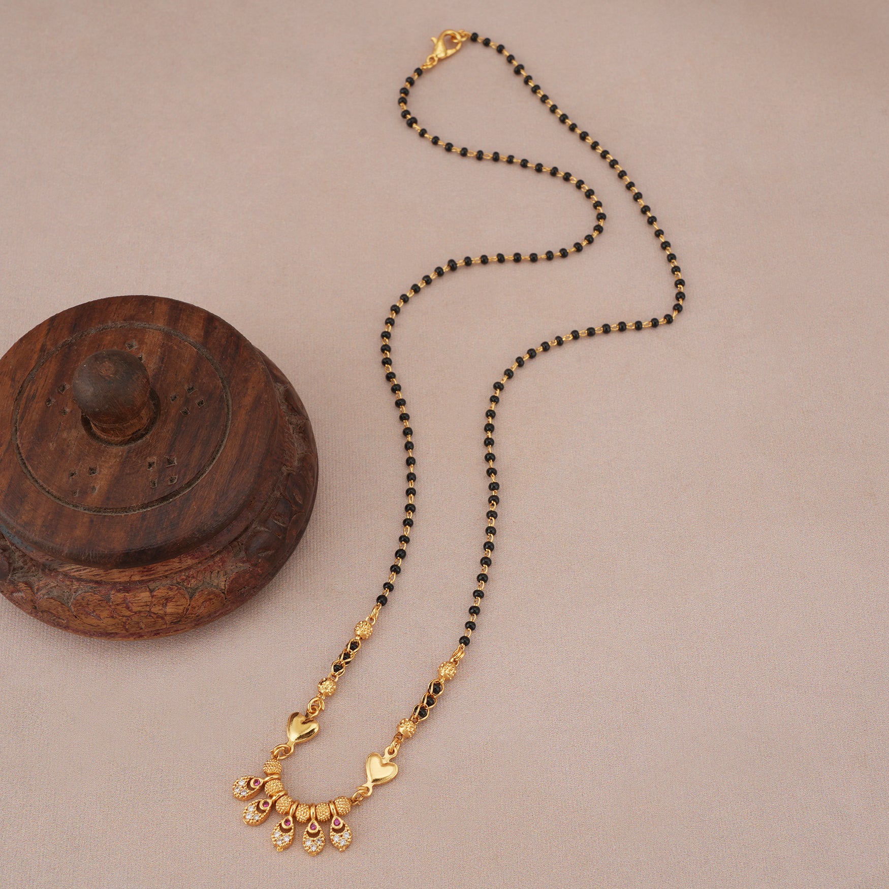 Sleek beautiful gold plated diamond mangalsutra