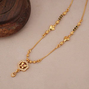Beautiful gold plated heart mangalstura