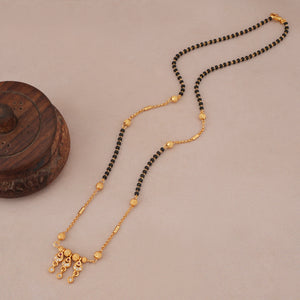 Sleek gold ball plated diamond mangalsutra