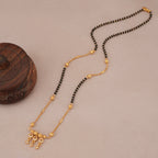 Sleek gold ball plated diamond mangalsutra