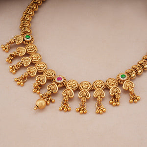 Stunning antique gold ball necklace set