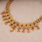 Stunning antique gold ball necklace set