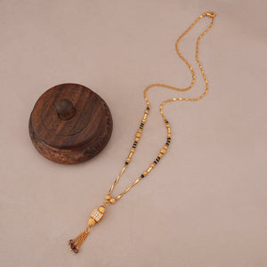 Elegant stone drop gold plated mangalsutra
