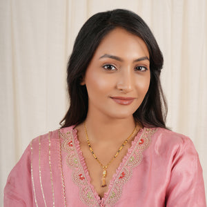 Elegant stone drop gold plated mangalsutra