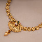 Beautiful antique gold stone necklace with earring