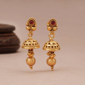 Beautiful antque gold stone necklace with earring