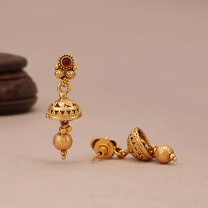 Beautiful antque gold stone necklace with earring