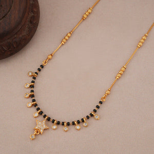 Cute diamond drop gold plated mangalsutra