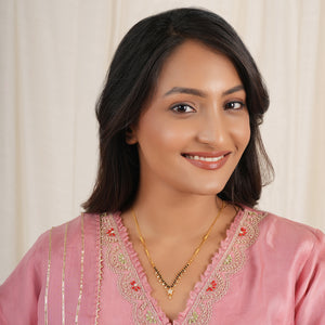Cute diamond drop gold plated mangalsutra
