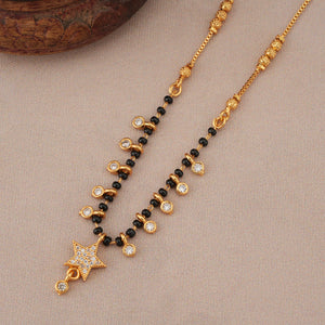 Cute diamond drop gold plated mangalsutra