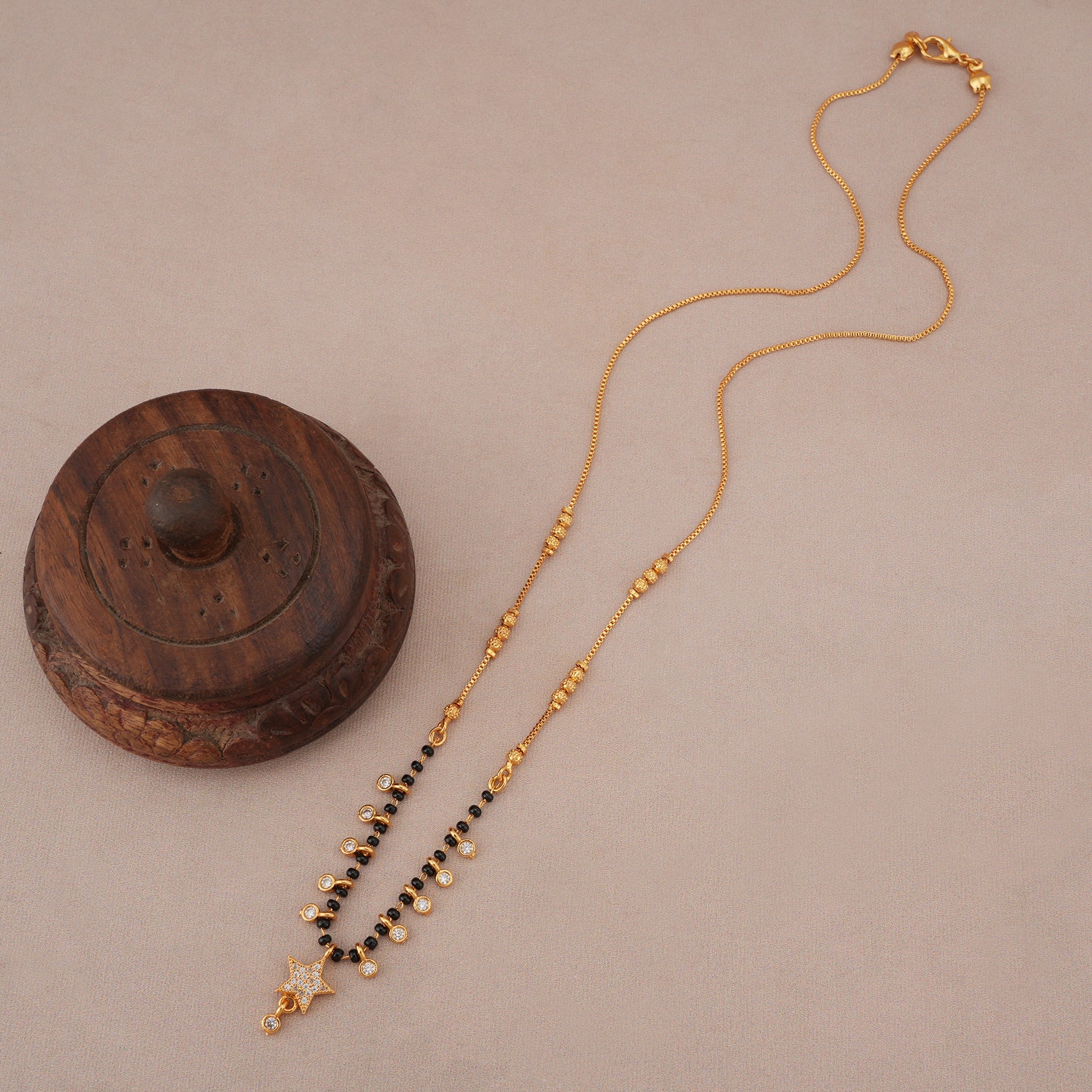 Cute diamond drop gold plated mangalsutra