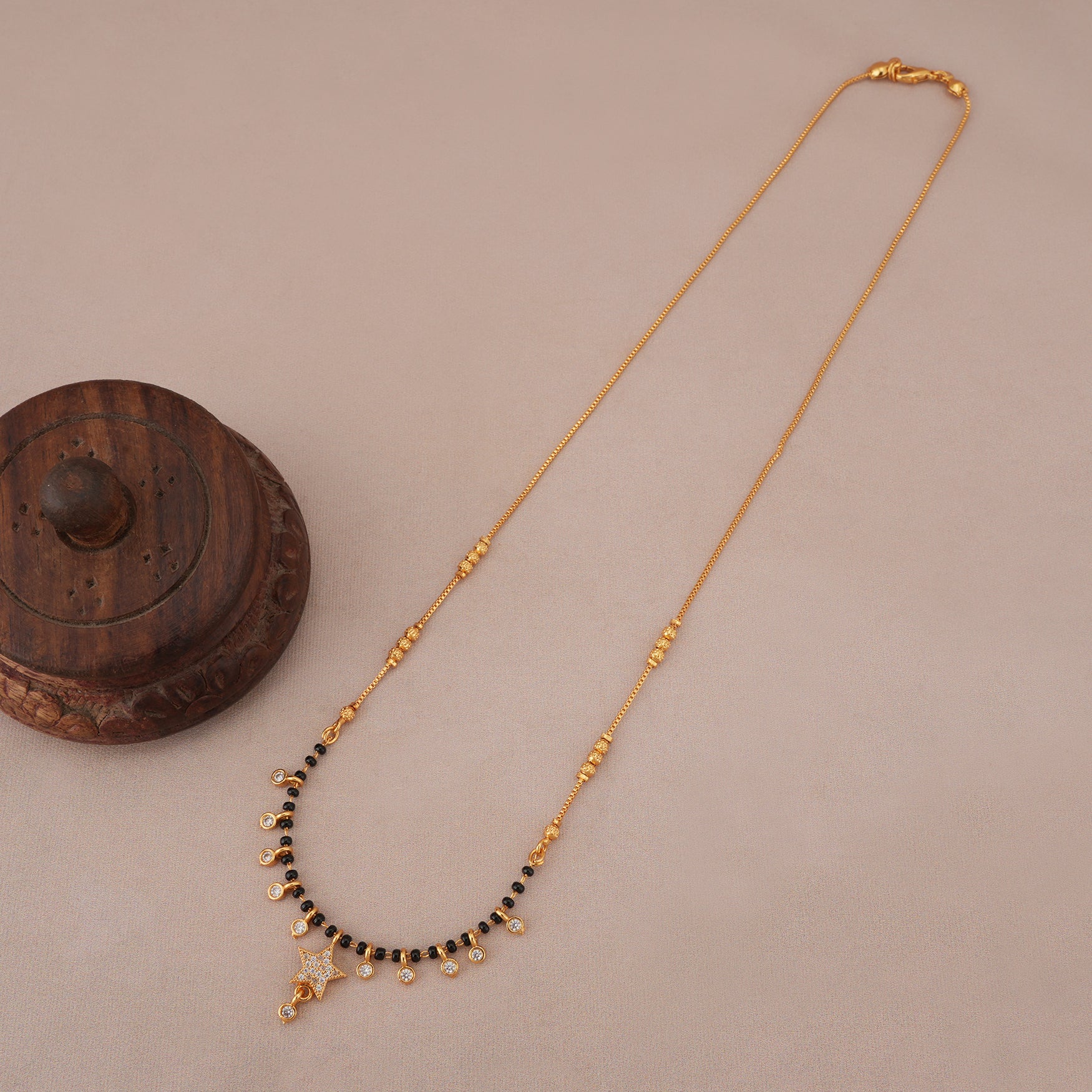 Cute diamond drop gold plated mangalsutra