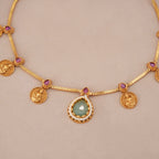 Lakshmi coin grace gold necklace set
