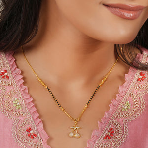 Gold plated cherry charm mangalsutra