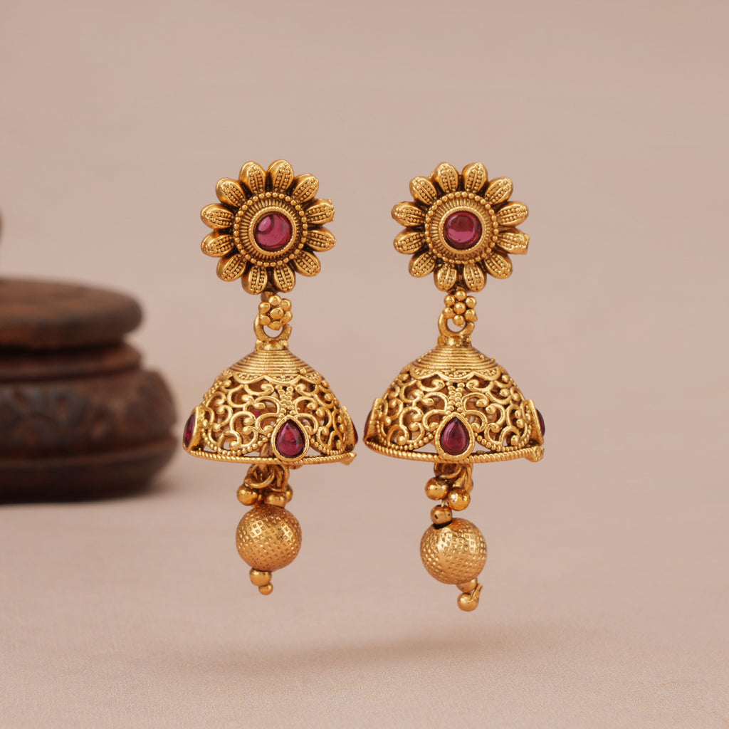 Stunning antique gold heritage peacock necklace set
