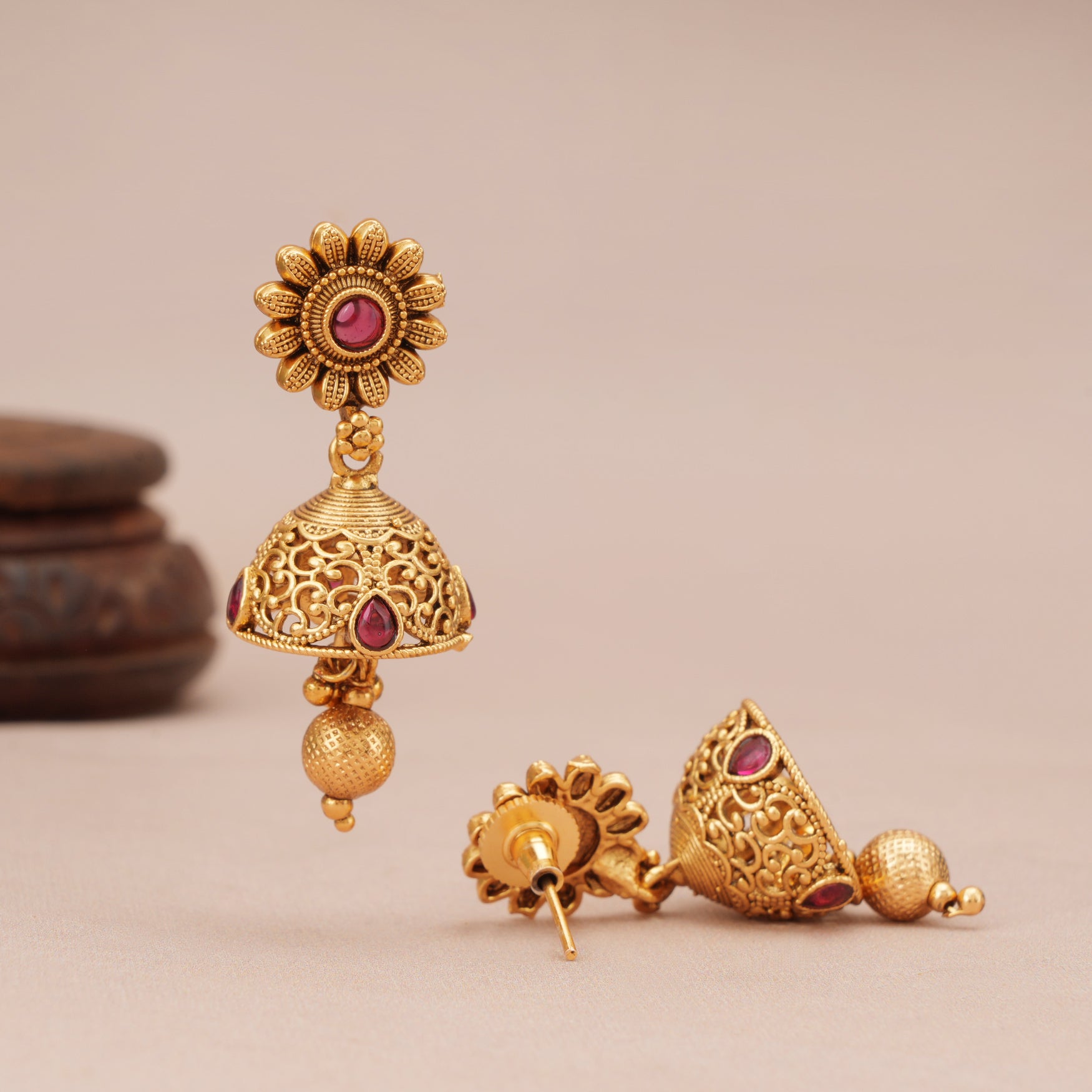 Stunning antique gold heritage peacock necklace set