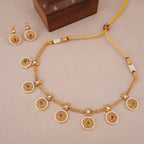 Riwaayat antique gold coin drop necklace set