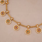 Riwaayat antique gold coin drop necklace set