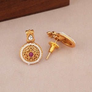 Riwaayat antique gold coin drop necklace set