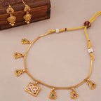 Suhana antique gold charm necklace set