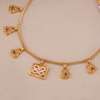 Suhana antique gold charm necklace set