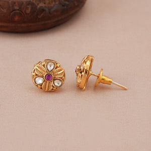 Beautiful gold emerald vada necklace set