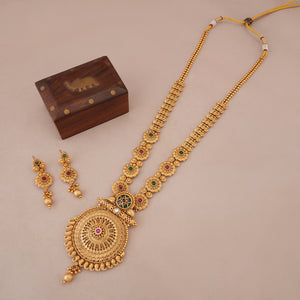 Stunning antique gold rajrani mandala necklace set