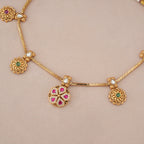 Beautiful antique gold gulika bloom necklace set