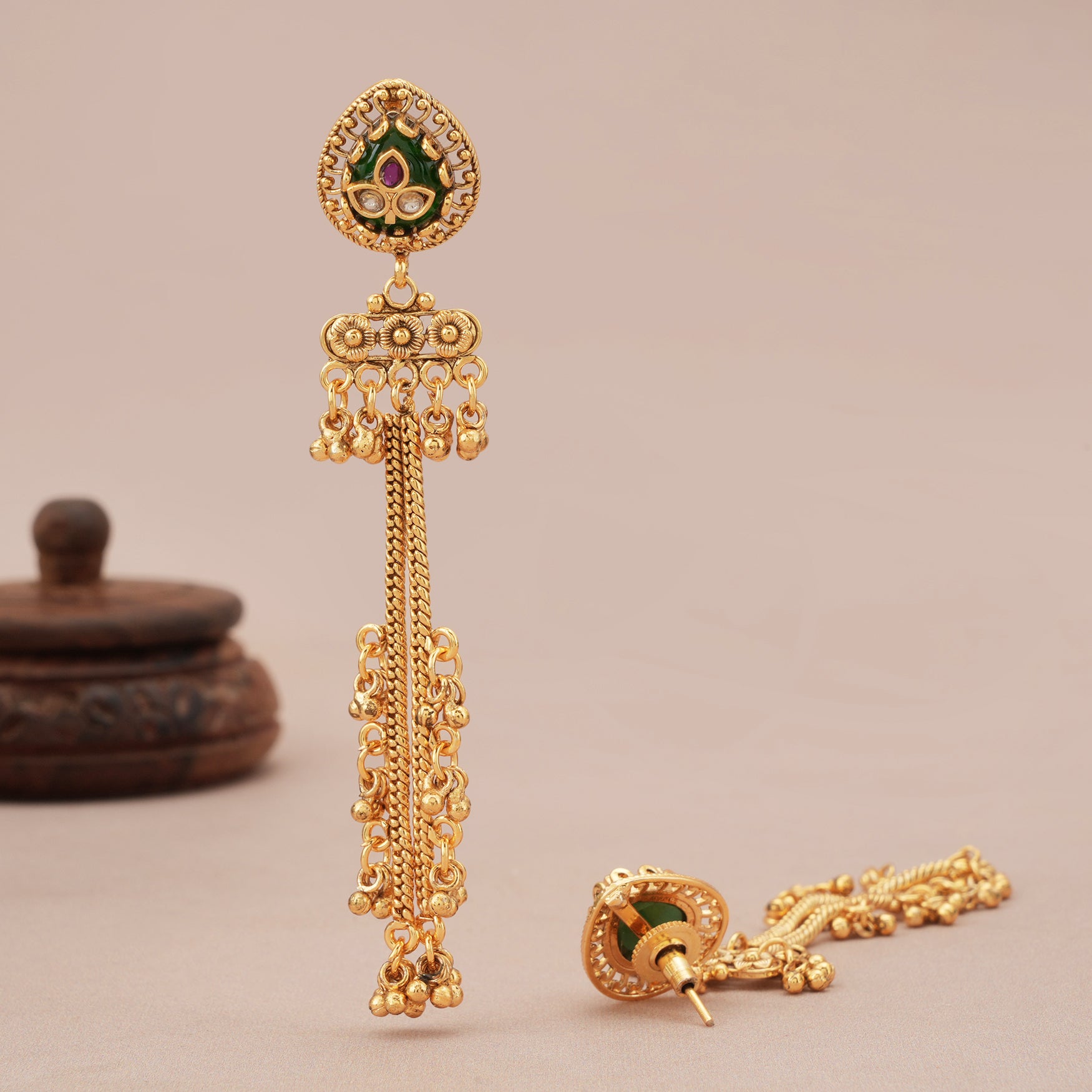 Antique gold sunehri jhalar danglers