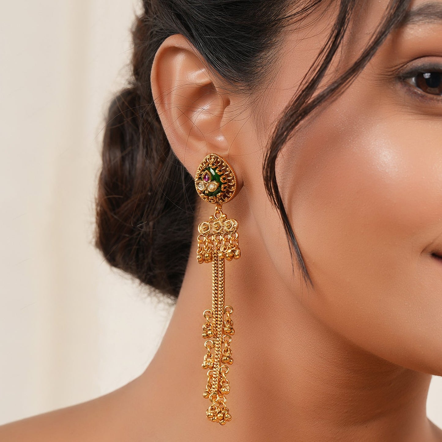 Antique gold sunehri jhalar danglers