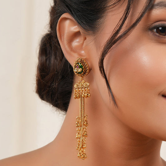 Antique gold sunehri jhalar danglers