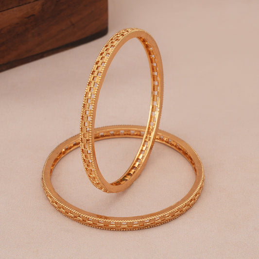 Gold plated suheri jaal bangle set