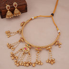 Stunning antique gold zaria tassel necklace set