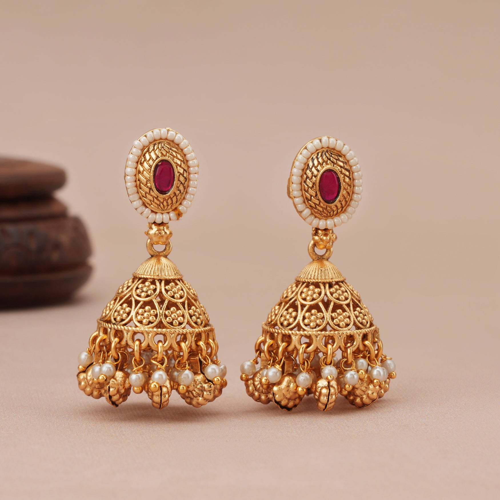 Stunning antique gold zaria tassel necklace set