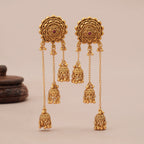 Stunning antique gold sitara fall jhumka earring