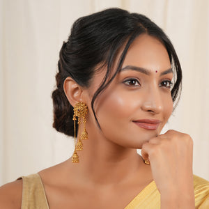 Stunning antique gold sitara fall jhumka earring