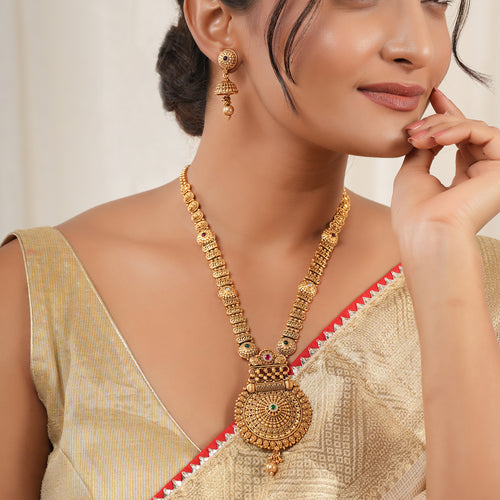 Antique Gold Heritage Necklace Set
