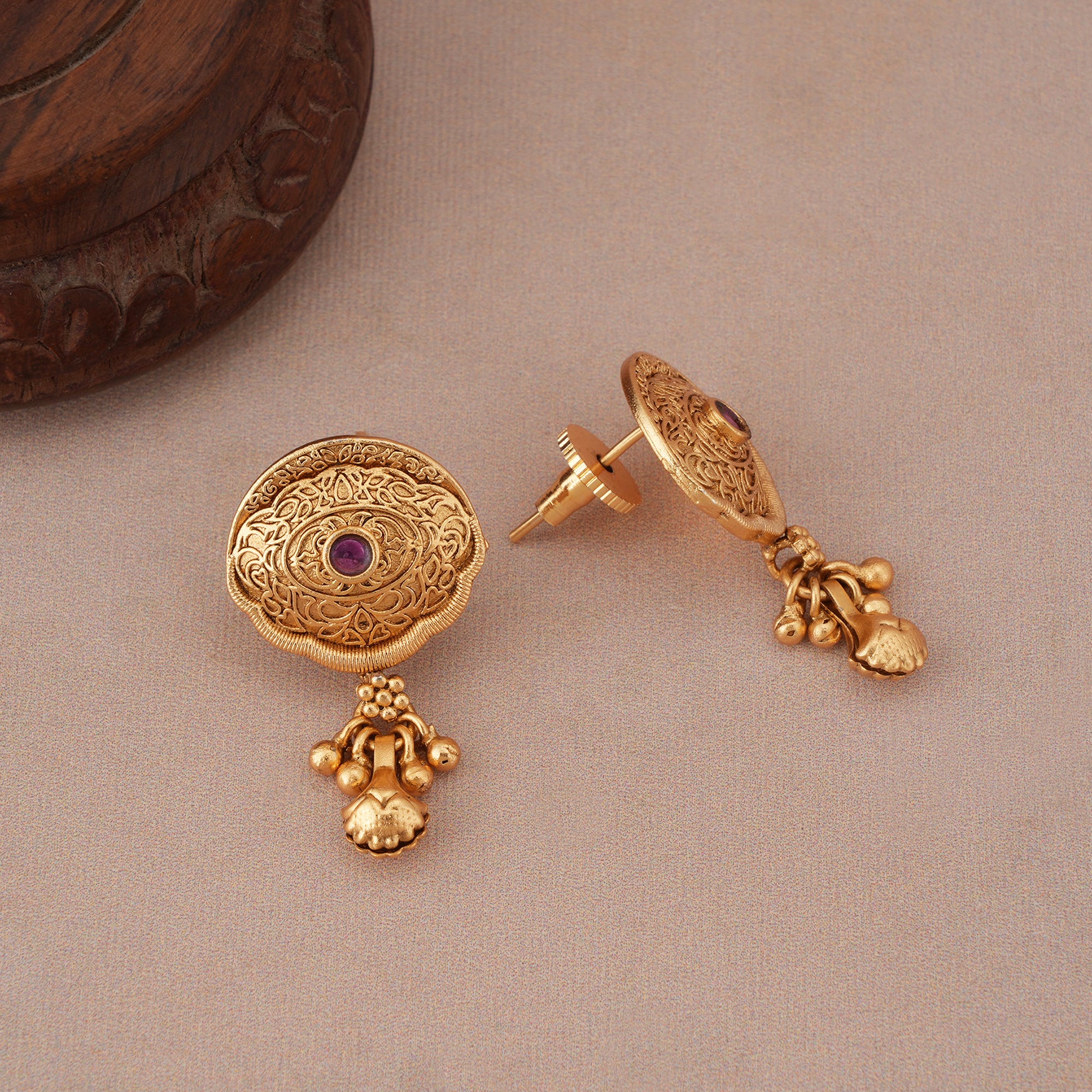 Beautiful antique gold royal bloom mangalsutra set