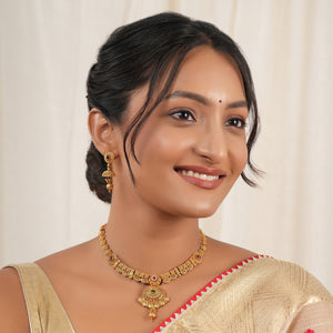 Stunning antique gold aarori necklace set