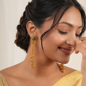 Beautiful aarika antique gold latakan drop earring
