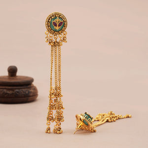Beautiful aarika antique gold latakan drop earring