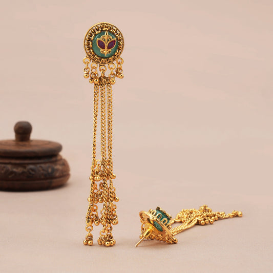 Beautiful aarika antique gold latakan drop earring