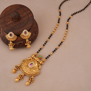 Beautiful antique gold royal chandrika mangalsutra set