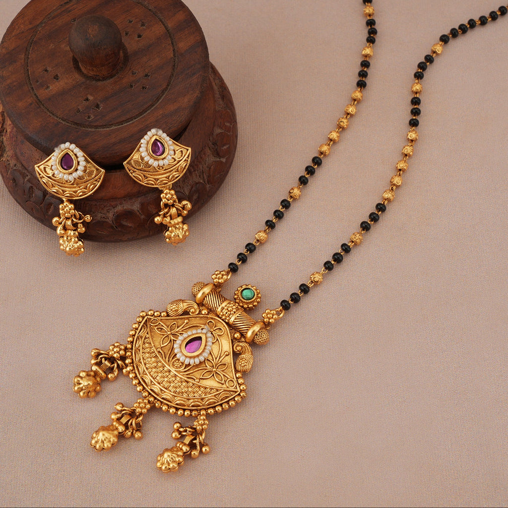 Beautiful antique gold royal chandrika mangalsutra set
