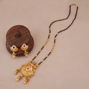 Beautiful antique gold royal chandrika mangalsutra set