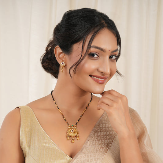 Beautiful antique gold royal chandrika mangalsutra set
