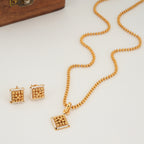 Cute elegant pearl gold plated pendant set