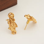 Elegant gold plated krishna pendant set