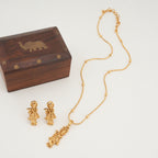 Elegant gold plated krishna pendant set