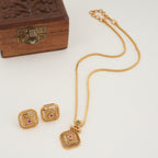 Beautiful stone gold plated pendant set